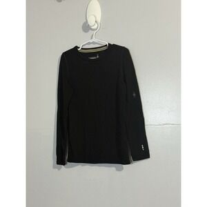 Smartwool Kids Merino Wool Base Layer Long Sleeve Black Size Youth Small